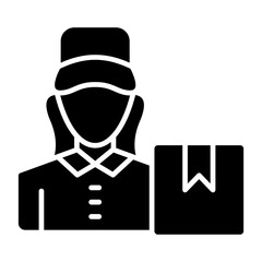 delivery women icon style