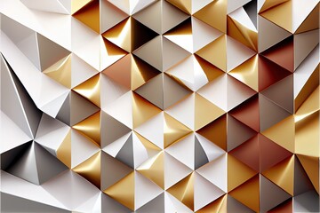 abstract triangular mosaic tile wallpaper, background pattern, illustration with brown orange