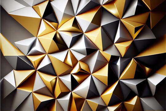 abstract triangular mosaic tile wallpaper, a group of yellow and black squares, illustration with triangle rectangle