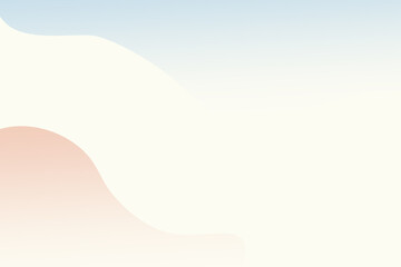 white background with blue and orange smooth waves, light pastel colors card template with free space