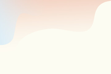 white background with blue and orange smooth waves, light pastel colors card template with free space