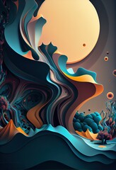 abstract organic wallpaper background illustration, background pattern, illustration with azure font