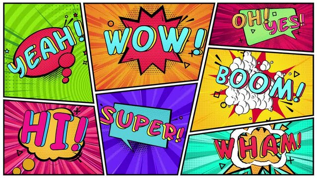 Colorful Pop Art Background with windows.