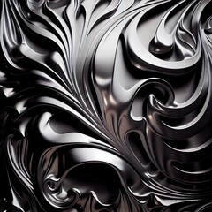 a abstract silver metallic background, a close up of a black mask, illustration with black style