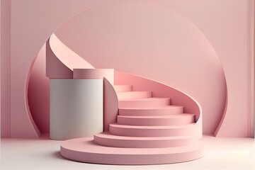 3d render, minimal pink background, a pink couch with a pink cover, illustration with pink art