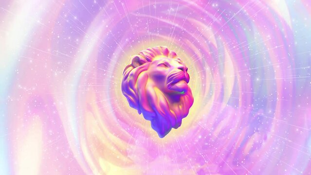Lion's gate 3D Illustration Meditation Animation