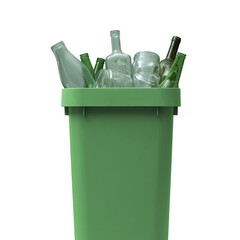 PNG file no background Garbage can full of glass waste