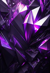 3d, abstract faceted crystal background, background pattern, illustration with purple triangle