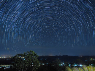 Stars Spinning in Night Sky