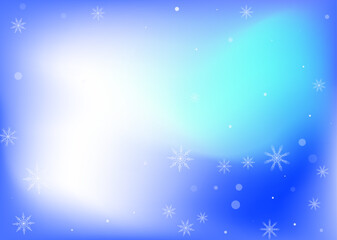 Fototapeta na wymiar Snowflakes. Snow, snowfall. Falling scattered white snowflakes on a white-blue gradient background. Vector