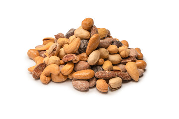  A group of almonds, pistachios, walnuts, macadamia, cashews.