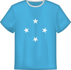 T-shirt design with flag of Micronesia.