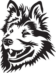 Bohemian Shepherd Head - stylized vector illustration