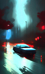 Obraz na płótnie Canvas car in night