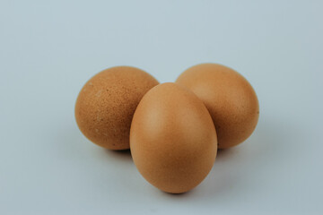 chicken eggs on a white background