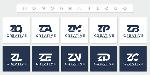 Collection monogram initials z logo design
