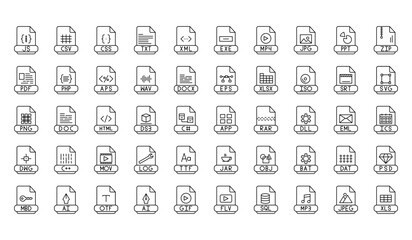 file format 50 line icon set