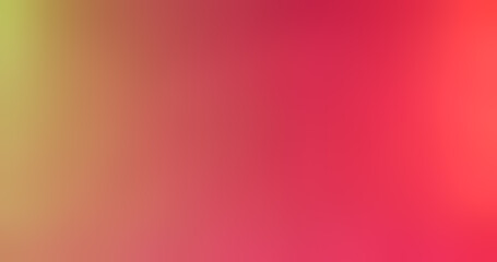 Gradient abstract background. Blur color glow. Bokeh radiance. Defocused neon coral red yellow pink light reflection smooth texture copy space poster.