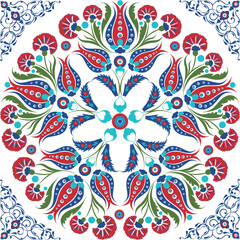 tulip patterned ottoman tile pattern