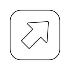 Up right button icon. Multimedia symbol modern, simple, vector, icon for website design, mobile app, ui. Vector Illustration