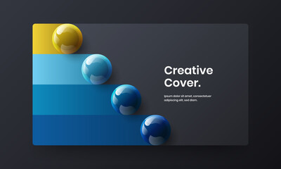 Minimalistic 3D balls banner layout. Clean company cover vector design concept.