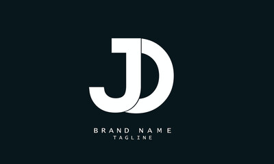 Alphabet letters monogram, design and logo for JD or DJ