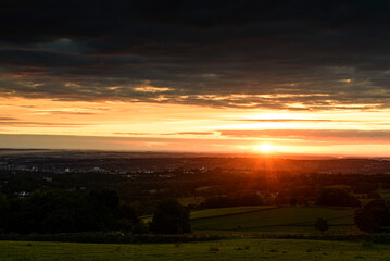 sunset over the field