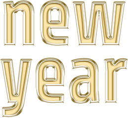 Fototapeta nowy rok napis złoto metal świecić impreza przyjęcie szklany transparentny obraz