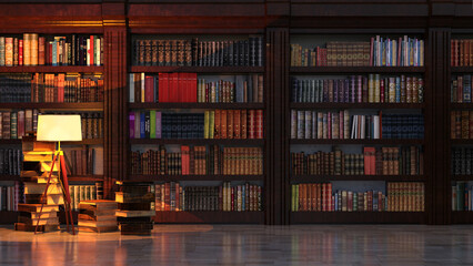 オンラインミーティング用背景 テレビ会議背景用 ZOOM会議背景用 CG 部屋 ラウンジ 本棚 書斎 ランプ ライト video conferencing for using in video conference and as a zoom background.	