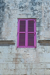 Traditional Maltese wooden window, with shutters 
