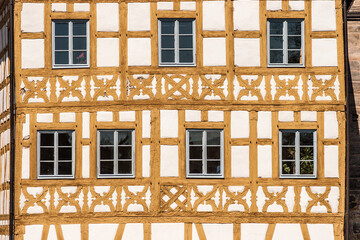 Fachwerkhaus mit Sprossenfesnter in Bamberg Franken