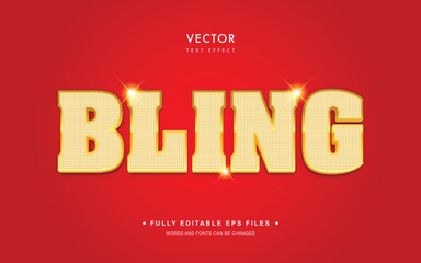 Vector Editable Text Effect in Bling Gold Style