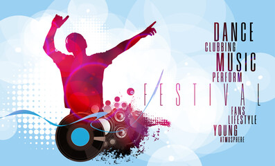 Nightlife and music festival concept. Vector illustration ready for banner or poster