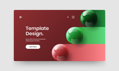 Simple 3D spheres booklet concept. Unique web banner design vector illustration.