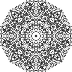 Adult coloring page Mandala.Antistress Coloring Page Mandala.Hand drawn illustration vector