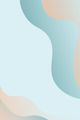 free space pastel blue background with turquoise and orange waves