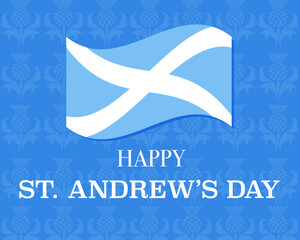 St. Andrew's day - National holiday in Scotland. Template for invitation, poster, flyer, banner, flag of Scotland. Vector illustration