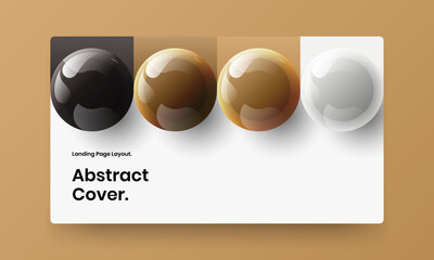 Multicolored website screen design vector illustration. Original realistic balls banner layout.