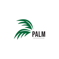 palm tree gold elegant logo vector, coconut tree tropical beach home or marijuana icon design illustration Vector