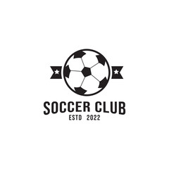 Obraz premium Soccer team emblem logo design vector illustration