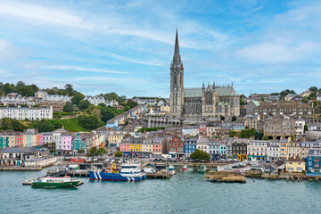 city scape of Cobh Harbour, seaport of Cork in south Ireland