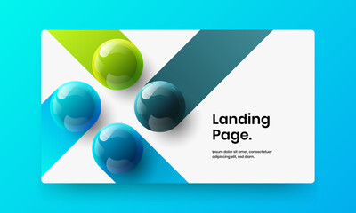 Multicolored banner vector design layout. Creative realistic balls presentation concept.