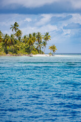 Best tropical beach landscape. Fantastic summer coast, vacation destination, palm trees, white...
