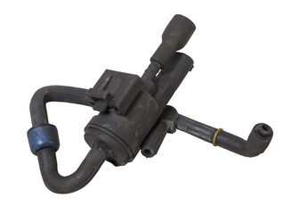 Solenoid valve with tubes in the fuel tank ventilation system or car crankcase gases. catalog of spare parts for vehicles.