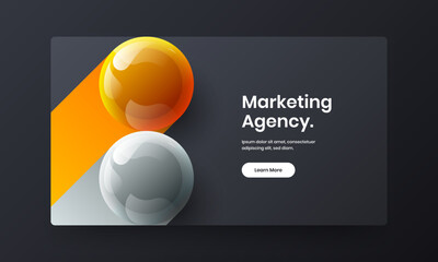 Colorful 3D balls pamphlet illustration. Abstract placard vector design template.