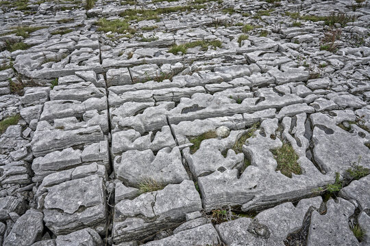 rough and rocky karst landscape of Burren in County Clare in the northwestern part of Republic of Ireland