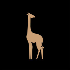 giraffe silhouette isolated on white