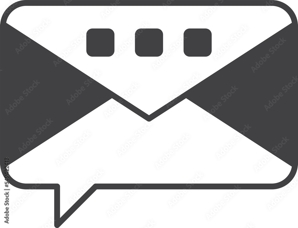 Poster message box with email illustration in minimal style