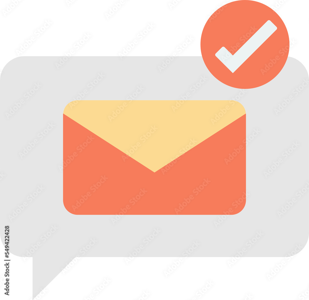 Poster message box with email illustration in minimal style