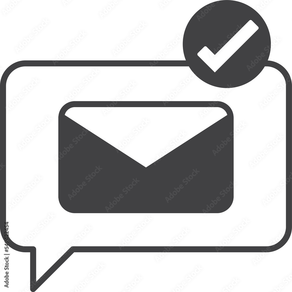 Poster message box with email illustration in minimal style
